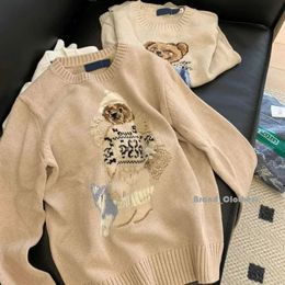 RL Designer Women Knits Bear Sweater Polos Pullover Embroidery Fashion Knitted Sweaters Long Sleeve Casual 8738