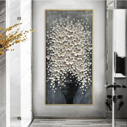 Big Size Abstract Flower Canvas Painting Free Shipping Wall Art Picture Modern Posters for Living Room Home Decoration One Piece