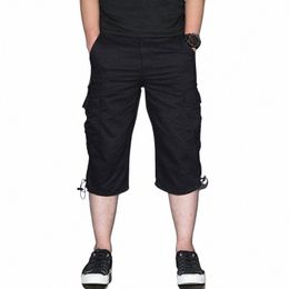 men's Summer Cargo Short Pants 3/4 Length Straight Loose Baggy Short Boardshort Male Clothing Hip Hop Short Plus Size S-5XL c7Zu#