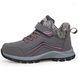 Fitness Shoes Unisex High Top Winter Plus Velvet Hiking Women Outdoor Keep Warm Walking Sneakers Men Camping Rubber Sole Trekking Boots