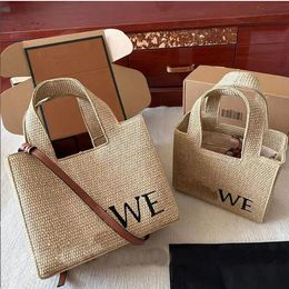 Designer women's Tote handbag set embroidered shopping grass woven vegetable basket French style shoulder crossbody beach Summer bag