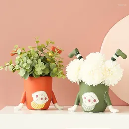 Vases Creativity Cute Human Vase Resin Handicraft Furnishings Handmade Modern Home Decoration Flower Arrangement P35