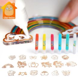 DIY Toy Kids Drawing Craft Window Painting Art Kit Handmade Bead Diamond Jewelry Chain Set Early Educational Toys For Girls Gift 240311