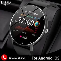 LIGE Smart Watch Men 128 Full Touch Bracelet Fitness Tracker Sports Watches Bluetooth Call Clock Women Smartwatch 240326