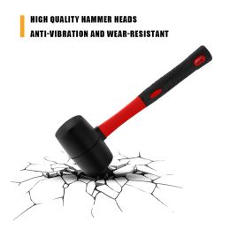 Hammer Rubber Hammer Without Damage Small Mallet Hammer Fiberglass Handle Soft Hammer Multifunctional for Tiling DIY Crafts Woodworking