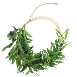 Decorative Flowers Home Decor Artificial Garland Wall Decoration Wreath Hanging Wedding Wooden Beads