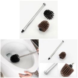 Brushes Toilet Brush Silicone Heads Stainless Steel Handles Replacement Cleaning Tool Toilet Brush Kit Home Bathroom Toilet