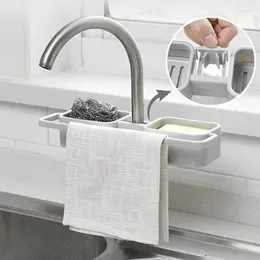 Kitchen Storage Creative Solid Colour Sink Shelf Faucet Drain Dishcloth Basket Hanging Convenience Small Tools