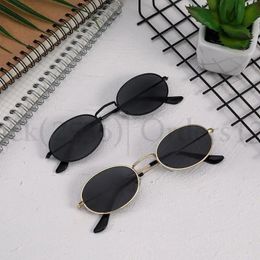 Classic Small Frame Oval Sunglasses for Women/Men Brand Designer Alloy Mirror Sunglasses in Stock 24 Hours on Board 240326