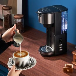 2-in-1 Capsule and Powder Brewing Coffee Maker, Comes 30oz Detachable Water Tank, 2 Filters, Single Multi-capacity Option, Cup Height with Three Gears,