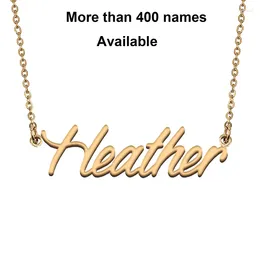 Chains Cursive Initial Letters Name Necklace For Heather Birthday Party Christmas Year Graduation Wedding Valentine Day Gift