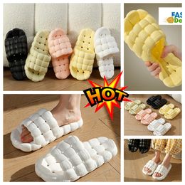 Slippers Home Shoes GAI Slide Bedroom Showers Rooms Warm Plush Living Rooms Soft Wears Cotton Slipper Ventilate Woman Men pink whites