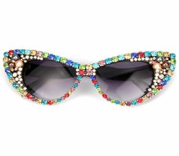 Diamond Sunglasse Women Rhinestone Cat Eye Sunglasses Men Luxury Eyewear Retro Glasses Vintage UV4003005451