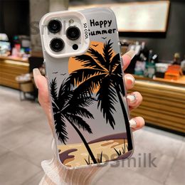 Popular Coconut Tree Phone Case for iPhone 15 14 13 Pro 12 11 Pro Xs X XR Max Aurora Hard PC & TPU Cases Back Cover