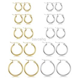 Hoop HUGGie Womens Earrings Trend Stainless Steel Earrings Womens Simple Big Rings Gold SiLVer Wholesale 240326