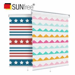 Shutters SUNfree High Quality cordless spring roller blinds Digital Printed blackout shades Curtains for children's room living room