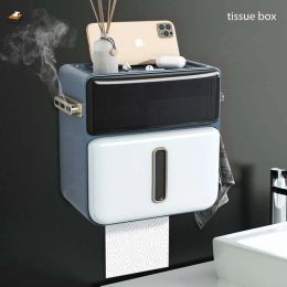 Holders Paper Towel Toilet Paper Holder Waterproof Tissue Box Wall Mount Storage Shelf Rack Paper Storage Box Bathroom Accessories