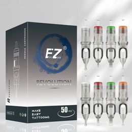 50 Pieces Valued Package EZ Revolution Tattoo Cartridge Needle kit RL RS M1 M1C Assorted Sizes for Tattoo Machine Supplies 240322