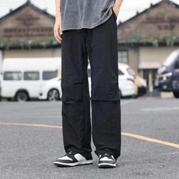 Mens Pants Elastic Waist Drawstring Trousers for Men Sweatpants Cargo with Multiple Daily