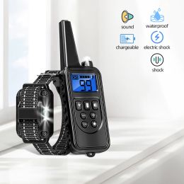 Collars 800m Remote Electronic Dog Training Collar With LCD Display for Pet Dog Stop Barking Collars Rechargeable And Waterproof