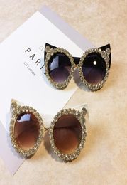 Women Luxury Sunglasses Brand Designer Luxury Rhinestone Sexy Cat Eyes Sunglasses Vintage Shades Eyewear2964074