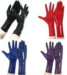2018 classic Latex Gothic Sexy Lingerie Women Short crimping Gloves Crimping Side Fetish Wrist No Fingers Female9682066