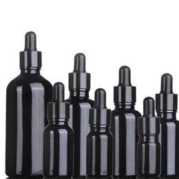 wholesale wholesale 30ml frosted glass dropper bottle empty essential oil bottles serum with gold sliver black cap ZZ