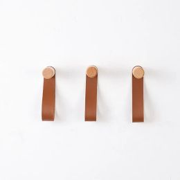 Rails 3Pcs Beech Wooden Black Walnut Coat Hooks Wall Mounted Wall Straps for Coats Hats Bags Towels.