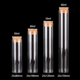 Jars 24pcs/lot 30ml/40ml/50ml/60ml Small Glass Test Tube with Cork Stopper Dragees Jars for Wedding DIY Crafts