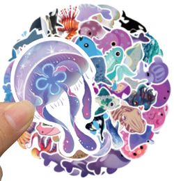 50pcsset poster Small waterproof Skateboard stickers Marine life jellyfish dolphin For notebook laptop bottle Helmet car sticker 6080573