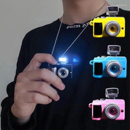 Pendant Necklaces Cool Flash Camera Necklace With Shutter Sound Women Men Punk Luminous Long Chains Jewelry