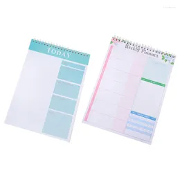 Daily Planning Pad With Spiral Binding Improved Time Management Self-Discipline Schedule Weekly Monthly Coil Book