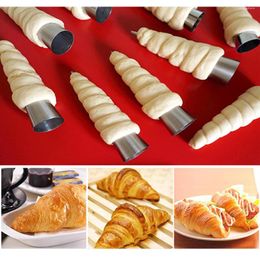 Baking Tools 5/12PCS Kitchen Stainless Steel Cones Horn Pastry Roll Cake Mould Spiral Baked Croissants Tubes Cookie Dessert Tool
