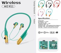 Top AKZR11 Earphones With Flashlight Waterproof Sports Headset Wireless Earbuds Magnetic Neckband Earphone2721577