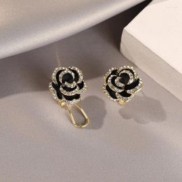 Stud Earrings French Fashion Luxury High Quality Rose Blossom Women's Gift Wedding Jewelry 2024