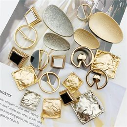 5pcs Irregular Metal Buttons Square Water Drop Hollow Round Decorative Buttons for Clothing Gold Garment Coat Sewing Accessories 240321