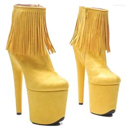 Dance Shoes LAIJIANJINXIA 20CM/8Inch Suede Upper Women's Platform Party High Heels Modern Ankle Boots Pole 392