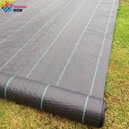 Nets Tewango 100gsm Heavy Duty Lined Weed Control Fabric Landscaping Ground Cover Membrane 2x5M/1x10M