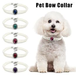 Dog Apparel Universal Cat Supplies Adjustable Puppy Accessories Bow Bell Pet Collar Pearl Necklace Jewelry