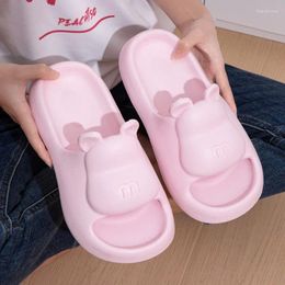 Slippers 2024 Cartoon Sandals Female Summer Soft-Soled Portable Home Slides Couples Shower Bathroom Shoes Outdoor Wearing Eva Slipper