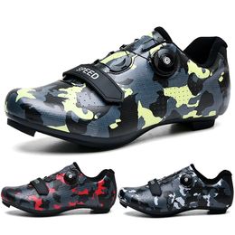 Cycling Shoes Camouflage Single Buckle Bicycle Speed Sports Shoes Mens Road Cycling Shoes Indoor Racing Bicycle Sports Shoes 240313