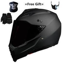 Motorcycle Helmets Mate Black Dual Sport Off Road Helmet Dirt Bike ATV DOT Certified M Blue Full Face Casco For Moto1560349