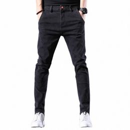 2024 Spring and Autumn New Classic Fi Black Stretch Shorts Men's Casual Slim Comfortable Breathable High-Quality Jeans C17x#