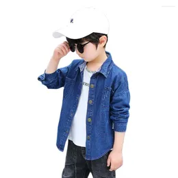 Jackets Boys Denim Jacket Outerwear Letter Pattern Coat Boy Spring Autumn Children Casual Style Clothes For
