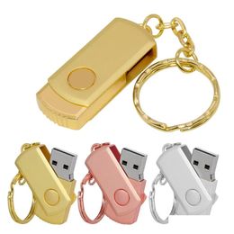 Usb Flash Drives Metal Drive 8Gb 16Gb 32Gb 64Gb 128Gb Pen Otg 8 16 32 64 128 Gb Pendrive Memory Stick U Disc Waterproof Drop Delivery Otv3T