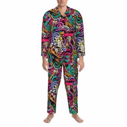 make Your Own Music Sleepwear Autumn Performance Art Vintage Oversize Pyjama Set Lg Sleeve Comfortable Room Design Nightwear l6lQ#