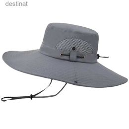 Wide Brim Hats Bucket Hats Summer wide Brim bucket hat fashionable outdoor drag mountain sun hat fishing Panama bicycle liner breathable mesh C24326