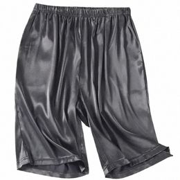 silk Men's Pyjamas Shorts Pyjamas Bottoms Nightwear Home Summer Sleep Sleepwear Solid Short Satin Comfortable Boxers d61p#