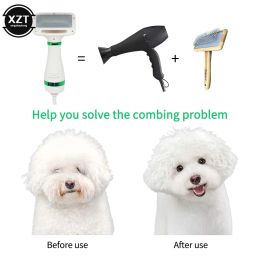 Combs 2 in1 Pet Hair Dryer Comb Brush Multifunction Puppy Cat Hair Comb Dog Fur Blower Pet Grooming Supplies Temperature Adjustable