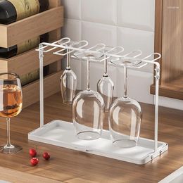 Kitchen Storage 10 Slots Metal Wire Champagne Flute Glass Holder Stand Tabletop Sparking Hanging Display Rack Gadgets Organiser